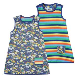 Piccalilly‎ Reversible Dress Rainbow Weather 18-24 Months Girls